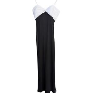 Cache‎ Strapless Column Gown Black and White Formal 8